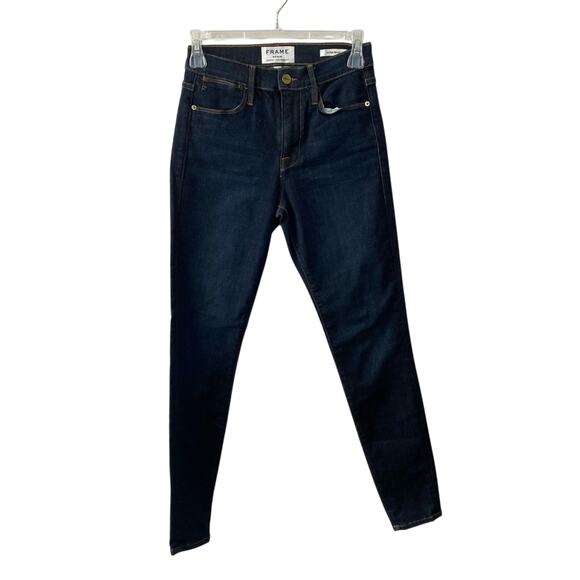 FRAME Le High Skinny Dark Rinse Woman's Jeans - Picture 1 of 7